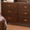 Warm Brown Finish Contemporary Bedroom w/Optional Items