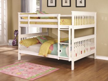 Chapman 460360 Full over Full Bunk Bed in White by Coaster [CRKB-460360 Chapman]