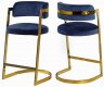 Stephanie Counter Stool 796 Set of 2 Navy Velvet by Meridian