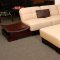 Full Beige Italian Leather Sectional Sofa & Matching Ottoman