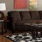 500716 Walker Sectional Sofa by Coaster in Chocolate Fabric