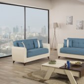 Bella Vista Sofa Bed in Blue Fabric by Casamode w/Options