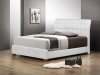 B113 Upholstered Bed in White Leatherette