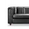 Black Premium Bycast Leather Contemporary Sofa w/Divided Details