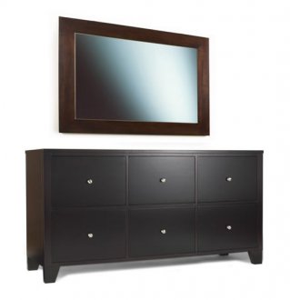 Dark Cappuccino Finish Contemporary Elegant Six-Drawer Dresser