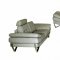 Light Warm Grey Genuine Leather Dallas Sofa by ESF w/Options