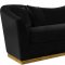 Arabella Sofa 617 in Black Velvet Fabric by Meridian w/Options