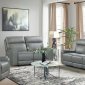 Santana Power Motion Sofa in Gray Leather Match by Klaussner