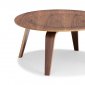 Walnut Finish Bent Wood Modern Coffee Table