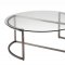 Doug Coffee Table w/Clear Glass Top by Whiteline Imports