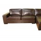 Modern Sectional Sofa In Dark Brown Leather