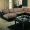 Multi Color Chenille Fabric Contemporary Sectional W/Bycast Base