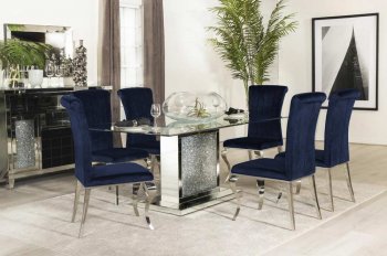 Marilyn Dining Room 5Pc Set 115571 by Coaster w/Ink Blue Chairs [CRDS-115571-105077 Marilyn]