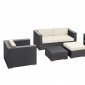 Malibu 5Pc Patio Sofa Set by Modway in Espresso & White