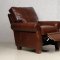 Dark Caramel Full Italian Leather Pushback Recliner Chair