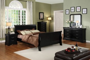 CM7825BK Louis Philippe II Bedroom in Black w/Options [FABS-CM7825BK Louis Philippe II]