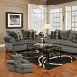 Grey Fabric Modern Sofa & Loveseat Set w/Optional Items