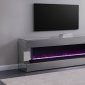 Vallerie TV Stand 710021 in Gray by Coaster w/Visual Flame Box