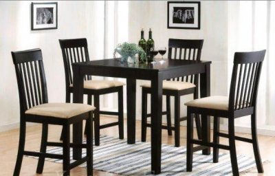 Cappuccino Finish Modern 5 Piece Counter Height Dining Set