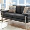 F6557 Sofa & Loveseat Set in Ash Black Fabric by Boss