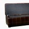 Dark Brown Button-Tufted Leather Ottoman-Bench With Storage