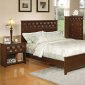 Dark Brown Finish Modern Bed w/Optional Case Goods