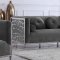 Opal Sofa 672 in Grey Velvet Fabric by Meridian w/Options