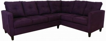 Eggplant Fabric Modern Sectional Sofa w/Wooden Legs [PMSS-5901-Eggplant]