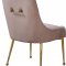 Owen Dining Chair 744 Set of 2 Pink Velvet Fabric by Meridian