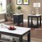 McGill Coffee & End Tables Set CM4337 in Antique Black & Marble