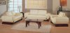 Beige Leather Living Room Set