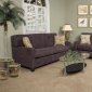 Eggplant Fabric Modern Loveseat & Sofa Set w/Options