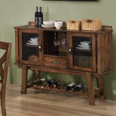 103995 Lawson Server in Rustic Oak Finish by Coaster w/Wine Rack