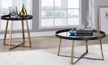 Hepton 3Pc Coffee & End Table Set 82945 in Champagne by Acme [AMCT-82945-Hepton]