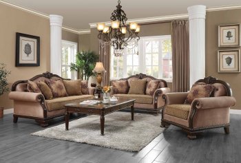 Chateau De Ville Sofa in Tan Fabric 58265 by Acme w/Options [AMS-58265 Chateau De Ville]