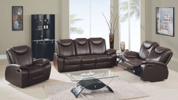 Dark Brown Contemporary Elegant Living Room W/Recliner Seats [GFS-F233 Dark Brown]