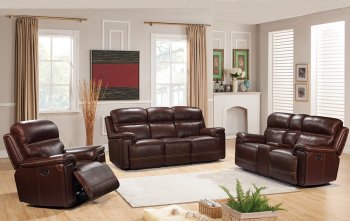 Fresno Power Motion Sofa & Loveseat Set Brown by Leather Italia [LIS-EH2394-Fresno Pwr Brown]