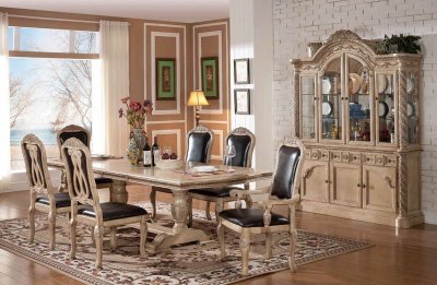 Caesar Dining Set 5Pc w/Optional Chairs & Buffet with Hutch