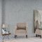 Theo Accent Chair & Ottoman in Cream Fabric by Bellona