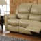 Cream Bonded Leather Transitional Reclining Sofa w/Options