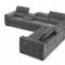 Picasso Power Motion Sectional Sofa in Dark Gray Fabric by J&M