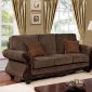 Margarita Sofa CM6865 in Brown Fabric & Dark Cherry w/Options