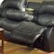 Black Bonded Leather Contemporary Reclining Livng Room Sofa