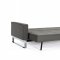 Cassius Quilt Sofa Bed Grey Fabric by Innovation w/Chrome Legs