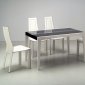 Two-Tone Black & Beige Modern Dinette Table w/Optional Chairs