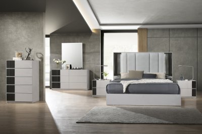 Lucia Bedroom in Gray by J&M w/Optional Casegoods