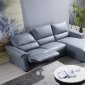 S275 Power Motion Sectional Sofa in Aqua Leather Beverly Hills