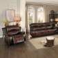 Mahala Motion Sofa 8200BRW in Brown Leather by Homelegance