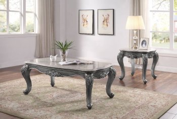 Ariadne Coffee Table 85345 Marble & Platinum by Acme w/Options [AMCT-85345 Ariadne]