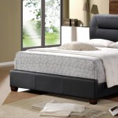 B130 Upholstered Bed in Black Leatherette